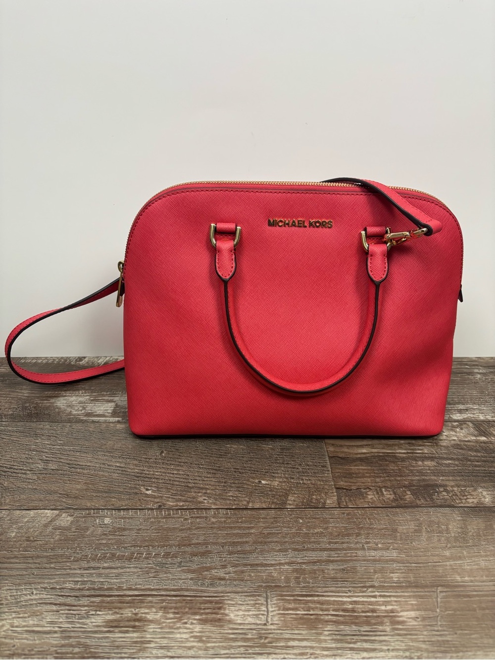 Michael Kors Pink Dome Satchel with Crossbody Strap